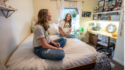 students in dorm room