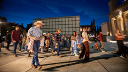 students line dancing